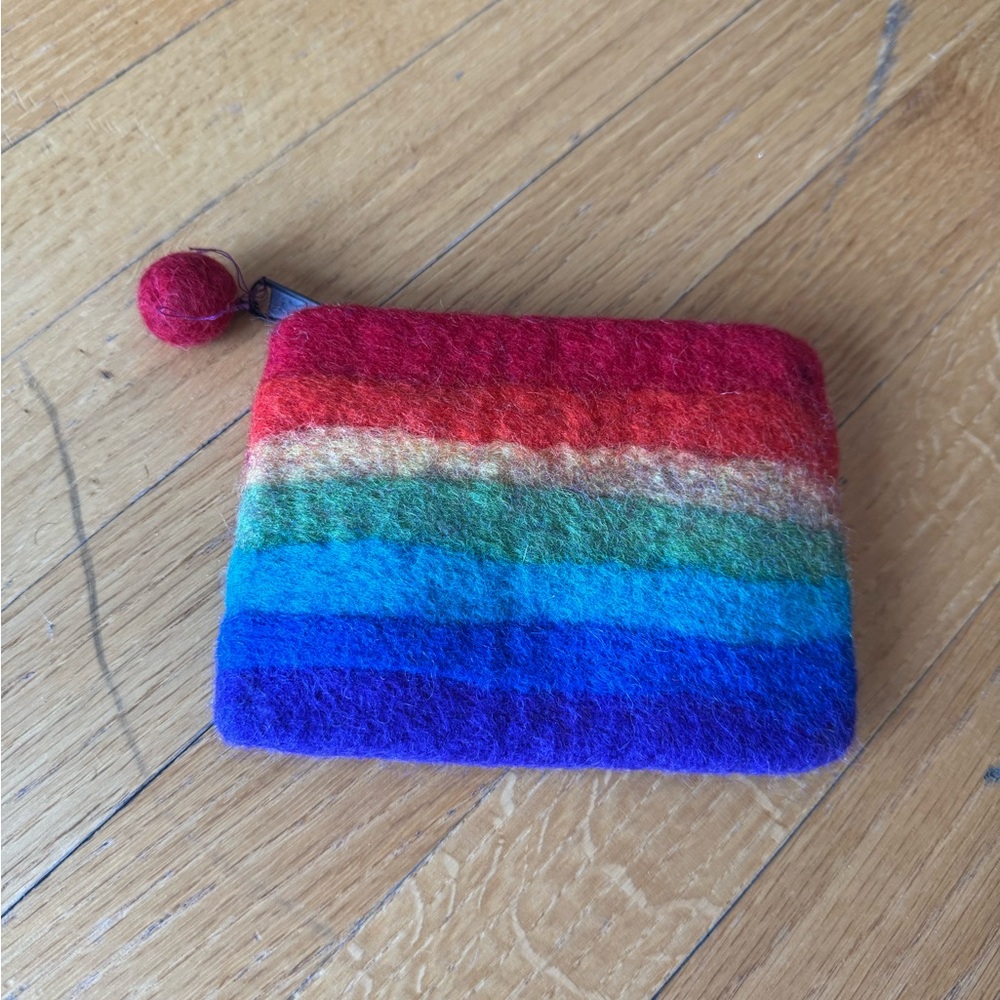 Colorful Striped Wool Pouch